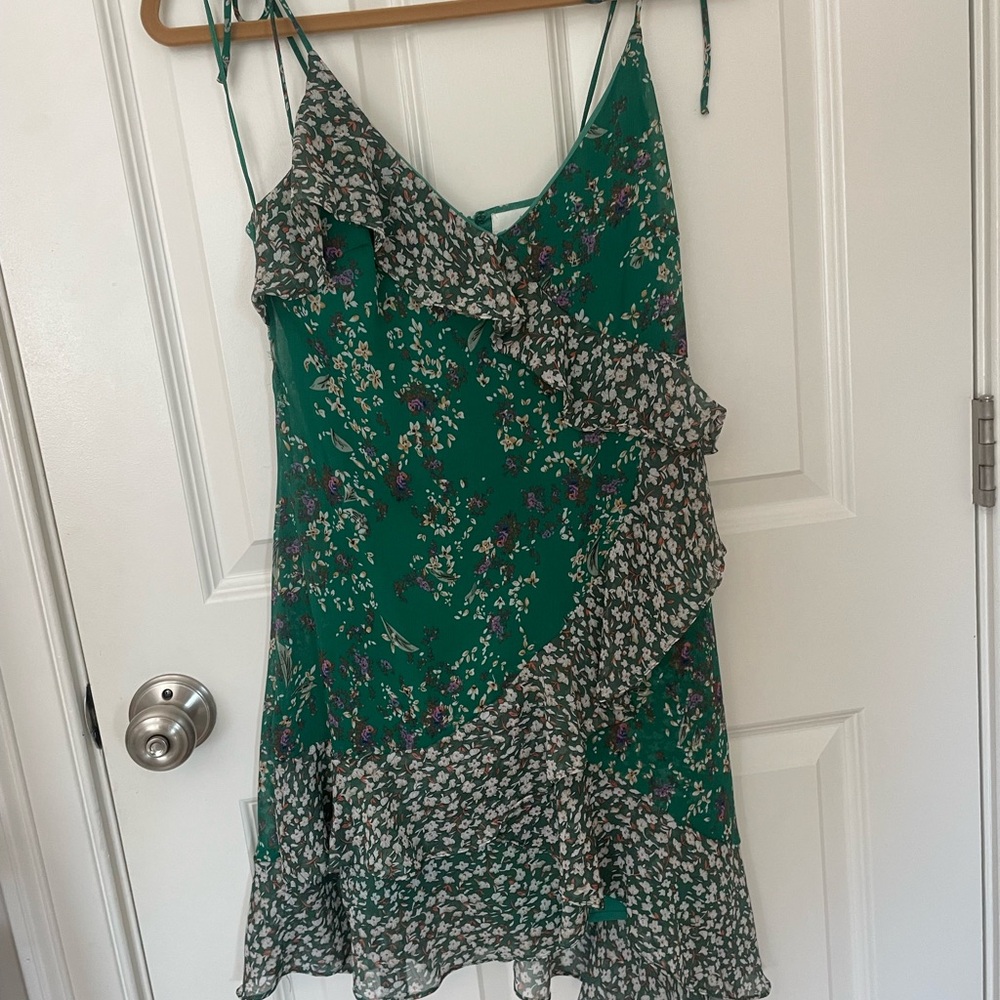 Astr Green Floral Dress